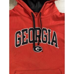 Champion Georgia Bulldogs Hoodie XL Red NCAA Pullover Sweatshirt Men's UGA ATL